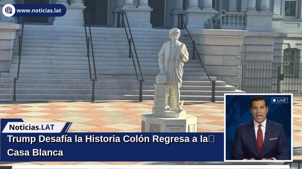 Trump instala estatua de Cristóbal Colón en la Casa Blanca, reavivando debate histórico