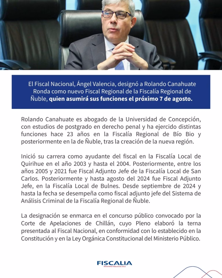 Con sello penquista: Rolando Canahuate, egresado de la UdeC, asume como Fiscal Regional de Ñuble