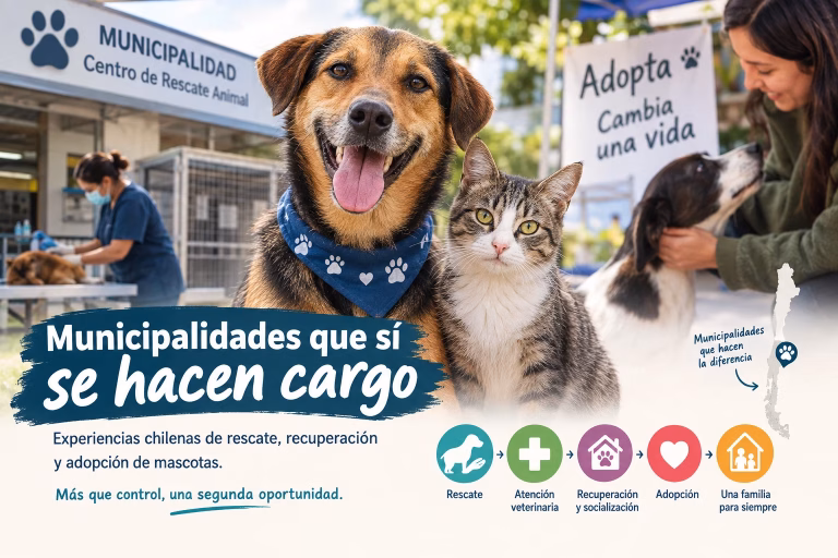 Más allá de la norma: Las municipalidades chilenas que lideran en el rescate y adopción de animales abandonados
